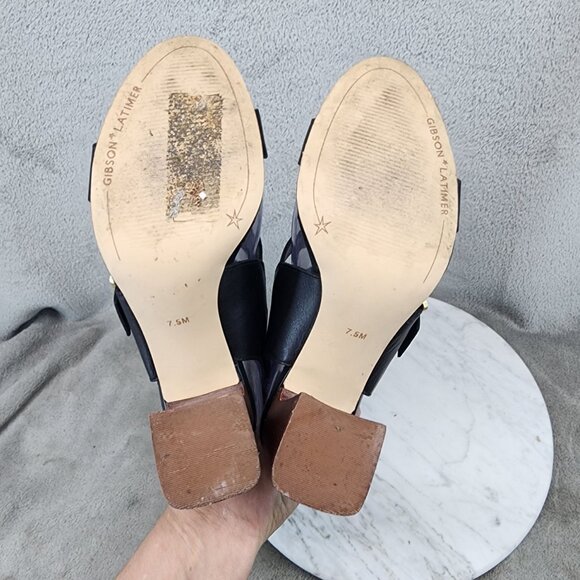 Gibson Latimer Shoes Womens Size 7.5 Sharlie Black Block Heel Sandals *Read* - Picture 8 of 15